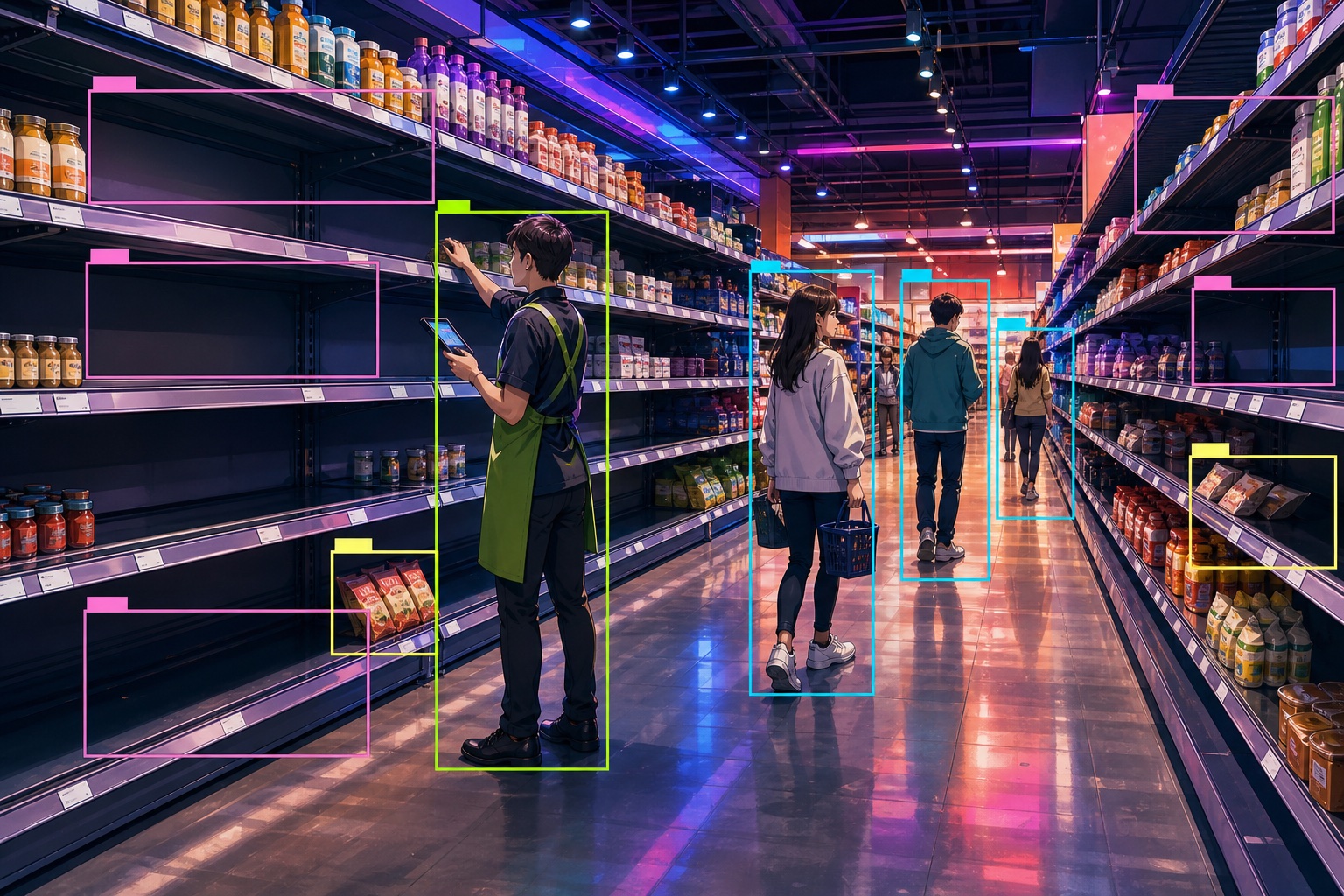 Espacios vacíos detectados en góndolas de supermercado